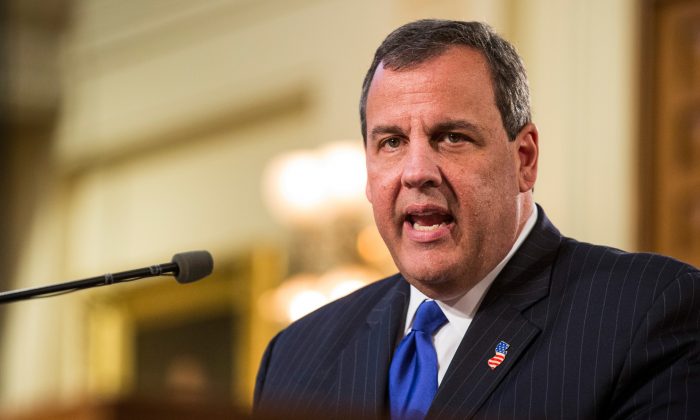 New Jersey Governor Chris Christie gives the annual State of the State address on January 13, 2015 in Trenton, New Jersey. Christie addressed topics ranging from state pensions to new drug addiction solutions. (Andrew Burton/Getty Images)