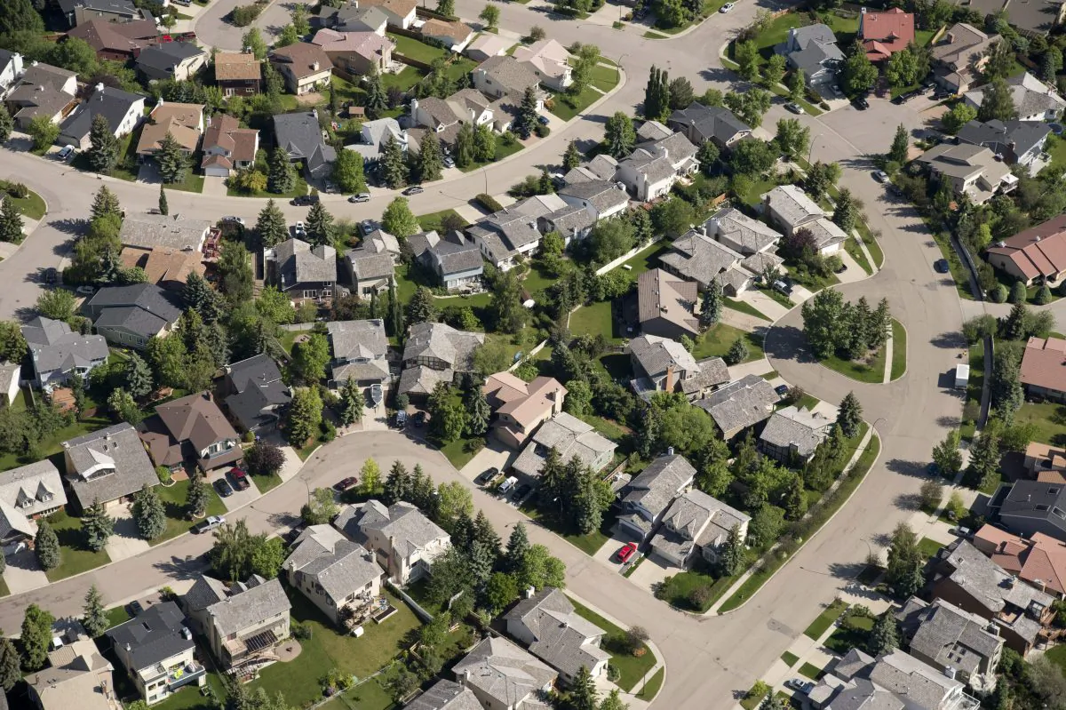 Aerial views of housing in Calgary in a file photo. (Jonathan Hayward/The Canadian Press)