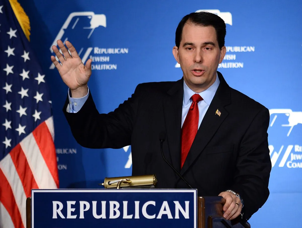 Wisconsin Gov. Scott Walker speaks during the Republican Jewish Coalition spring leadership meeting at The Venetian Las Vegas on March 29, 2014 in Las Vegas, Nevada. (Ethan Miller/Getty Images)