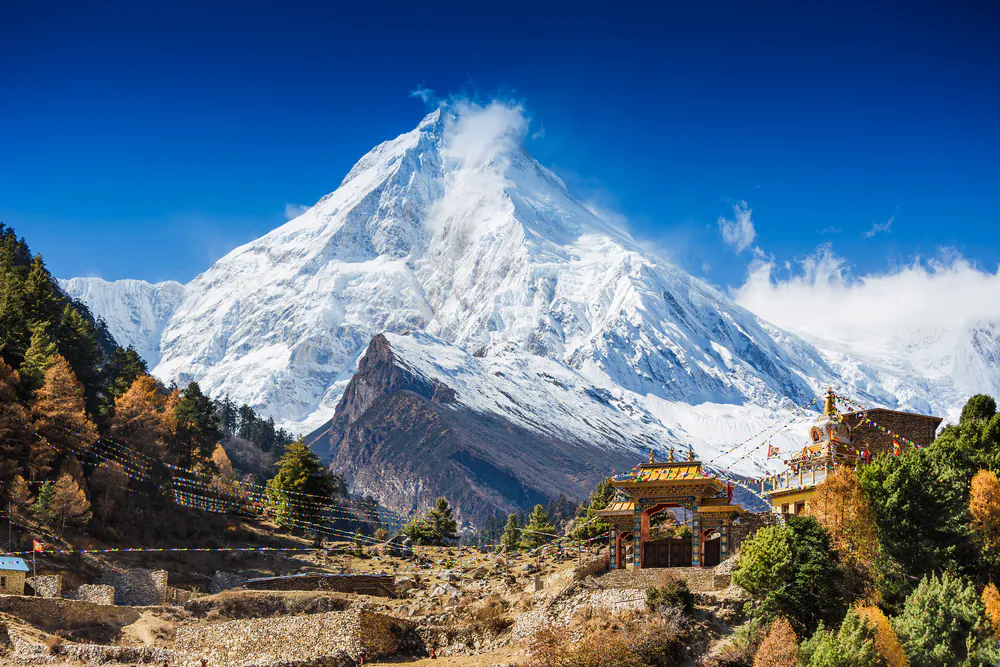 Himalayas mountain landscape. Mt. Manaslu in Himalayas, Nepal via Shutterstock*