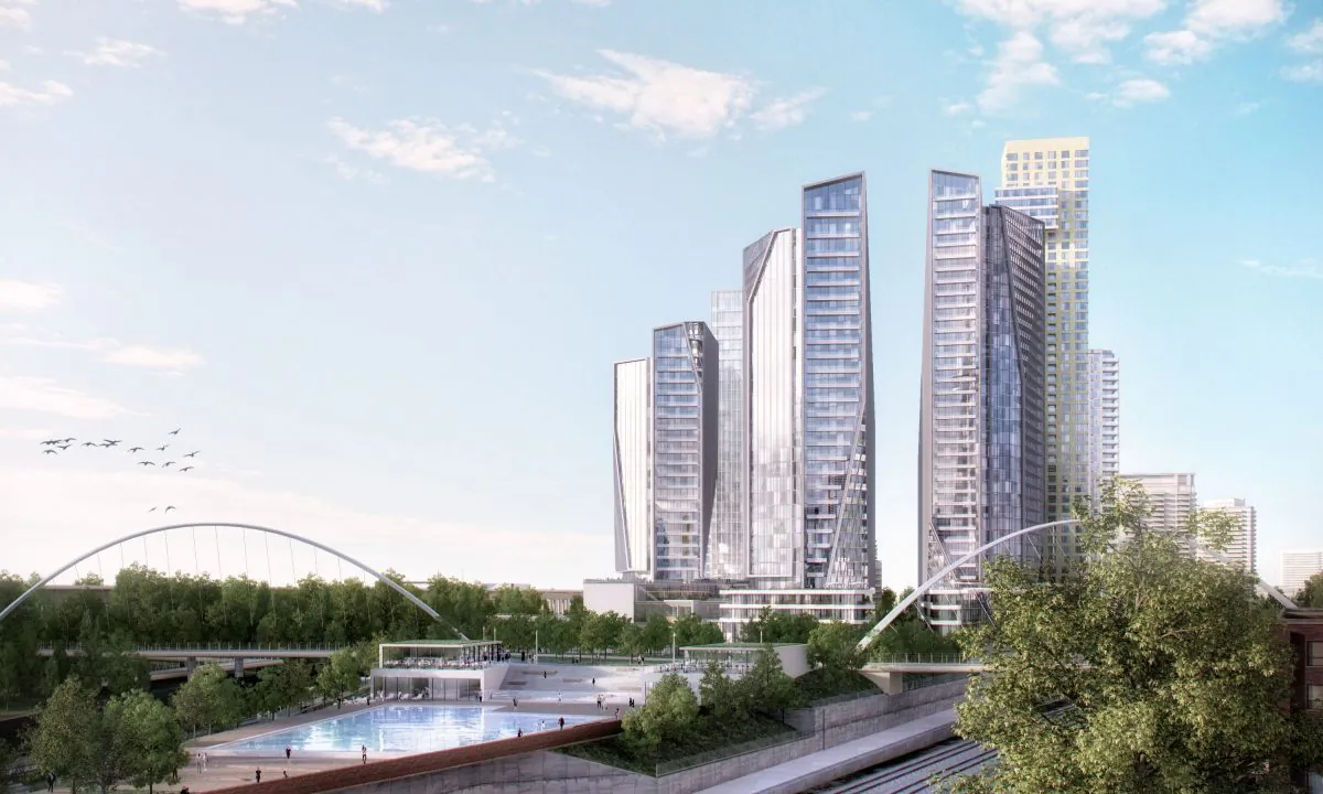 Garrison Point, located just east of Liberty Village, is a five-building project that includes a public park. (Cityzen Development Group)