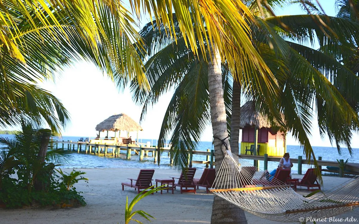 The beach at Singing Sands Inn, Placencia, Belize