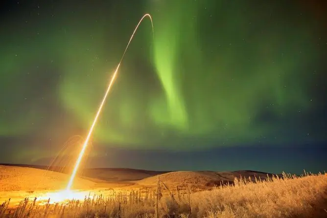 Time exposed photo of the Auroral Spatial Structures Probe Launch into the aurora. (Merrick Peirce , CC BY-ND)