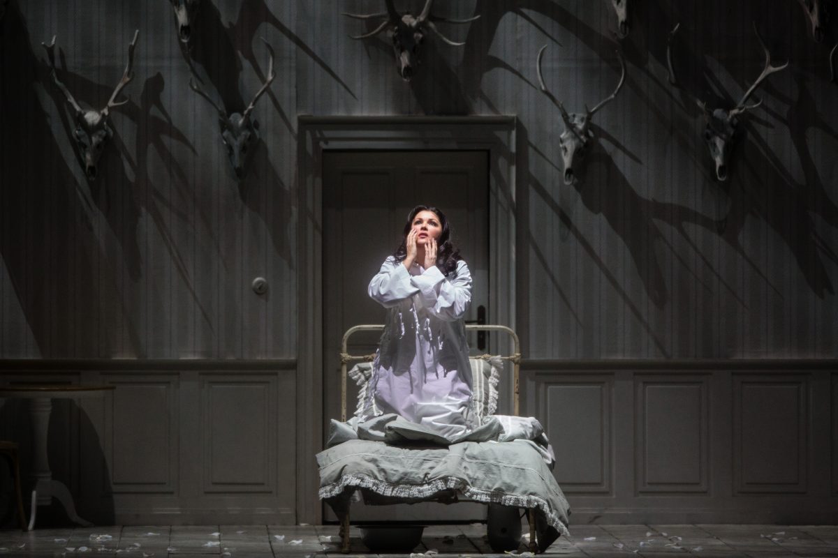 Anna Netrebko in the title role of Tchaikovsky’s “Iolanta.” This moving fairy tale might be better supported with a less gloomy set design. (Marty Sohl/Metropolitan Opera)