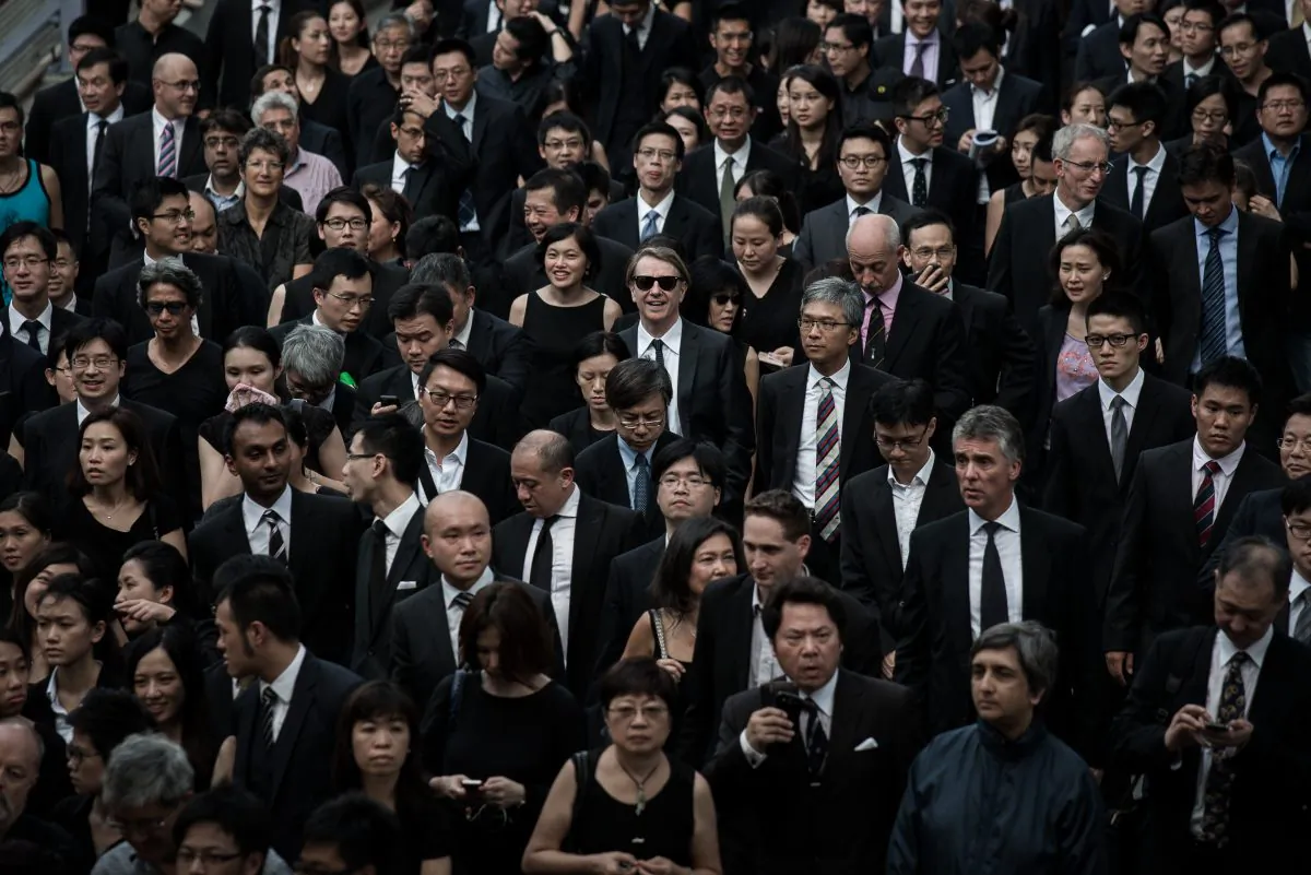Lawyers march in defense of judicial independence in Hong Kong on June 27, 2014. (Philippe Lopez/AFP/Getty Images) 