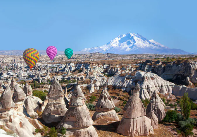 Hot air balloons flying over Cappadocia via Shutterstock*