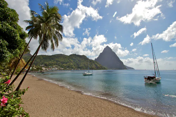 Caribbean island St Lucia landscape via Shutterstock*