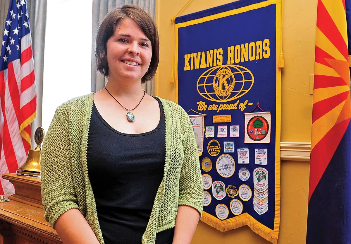 Kayla Mueller is shown after speaking to a group in Prescott, Ariz. The parents of an American woman held by Islamic State militants say they have been notified of her death. (AP/The Daily Courier, Matt Hinshaw)
