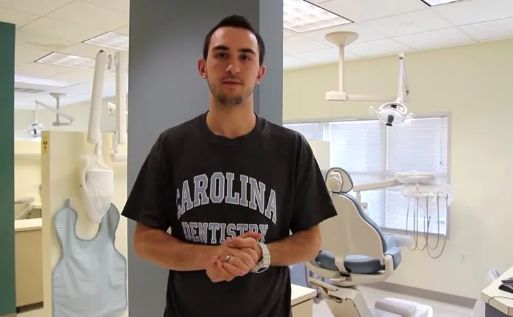 Deah Shaddy Barakat, 23, appears in a YouTube video to promote his online fundraising campaign for bringing dental care and supplies to Syrian refugees in Turkey. Barakat was shot and killed, along with his wife and sister-in-law Tuesday evening in their apartment in Chapel Hill, N.C. (Screenshot/YouTube/Project: Refugee Smiles)