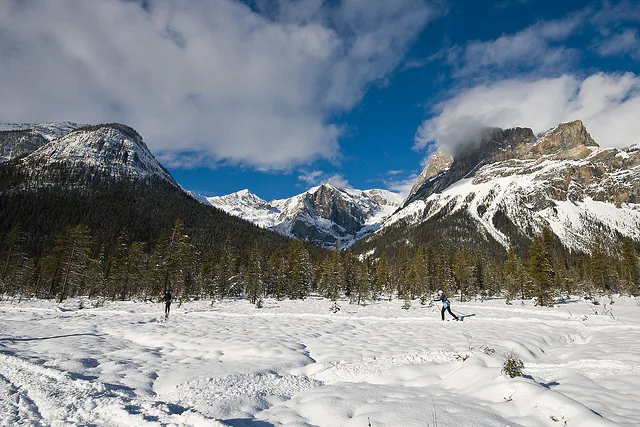 Skiing at Emerald Lake in Yoho National Park (Flicker.com)