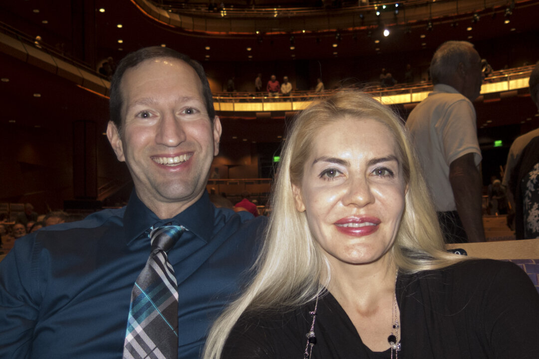 Inga Hansom, a mental health counselor, and Scott Ferguson, an electrical engineer, attend Shen Yun Performing Arts at the lkeda Theater in Mesa, Ariz. on Feb. 12, 2015. (Youzhi Ma/Epoch Times)