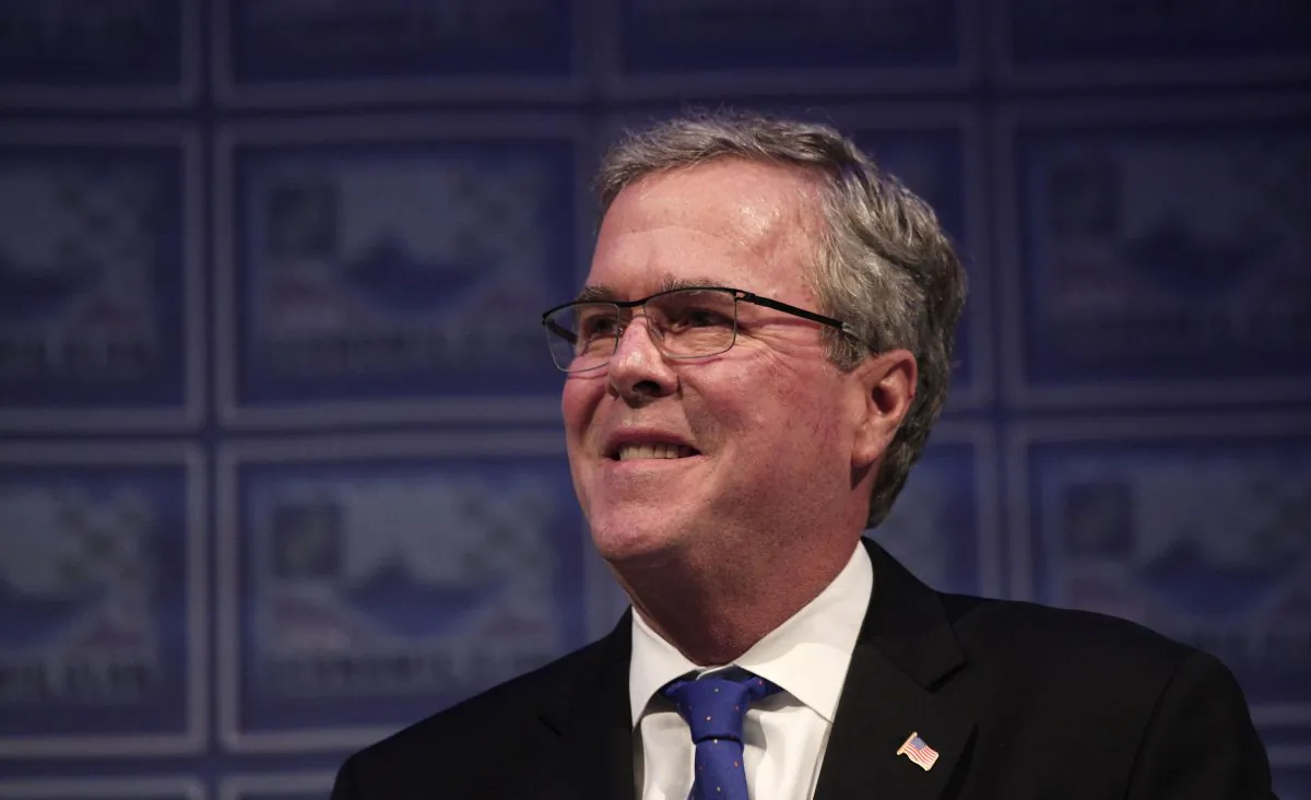 Former Florida Governor Jeb Bush laying out his economic platform at the Detroit Economic Club February 4, 2015 in Detroit, Michigan. (Bill Pugliano/Getty Images)