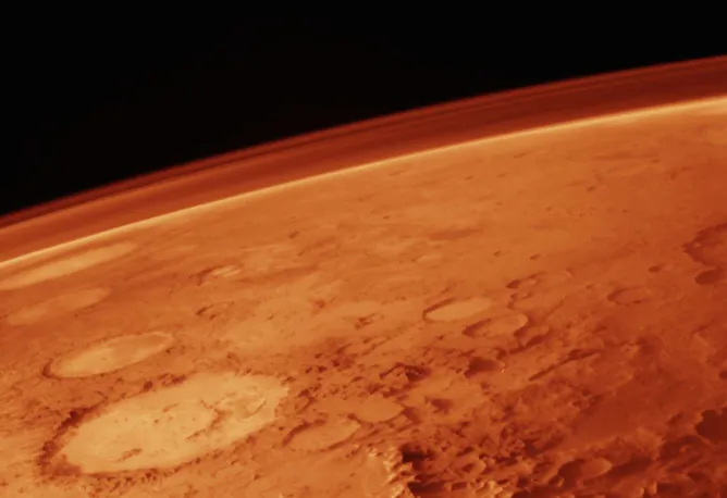 Something big has disturbed the red planet’s thin atmosphere. (NASA)