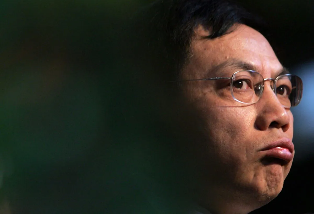 Ren Zhiqiang, president of Hua Yuan Group, delivers a speech during the 2006 High-End Economic Forum at Luxehills International Club in Chengdu, Sichuan Province, China, on Jan. 7, 2006. (China Photos/Getty Images)