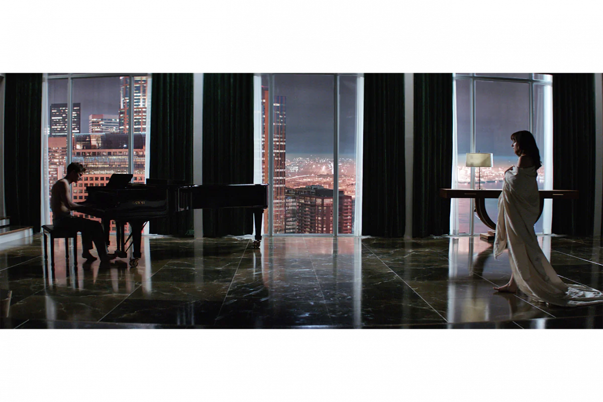 Jamie Dornan (L) and Dakota Johnson in a scene from "Fifty Shades of Grey." (AP Photo/Universal Pictures and Focus Features)