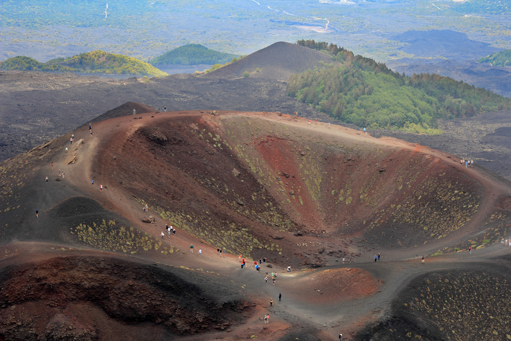 Etna volcano craters in Sicily, Italy via Shutterstock*