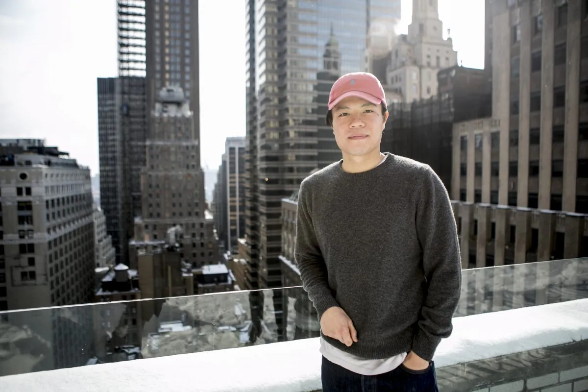 Hong Kong-born entrepreneur Elton Hui, 27, on the rooftop terrace at his new home in Manhattan’s Financial District on Jan. 30. (Samira Bouaou/Epoch Times)