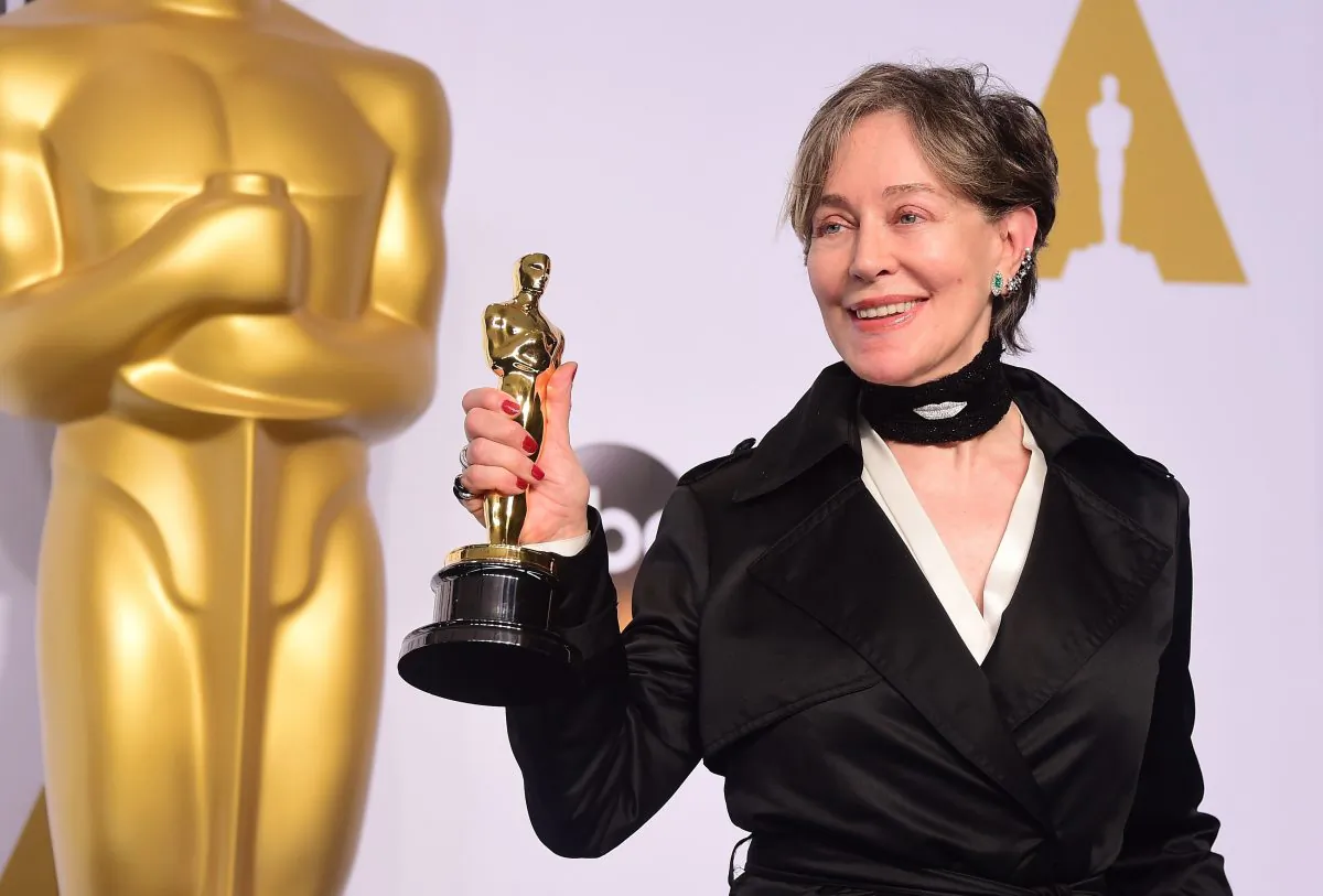 Winner for Best Costume Design 'The Grand Budapest Hotel' Milena Canonero poses in the press room during the 87th Oscars in Hollywood, California on February 22, 2015. (FREDERIC J. BROWN/AFP/Getty Images)