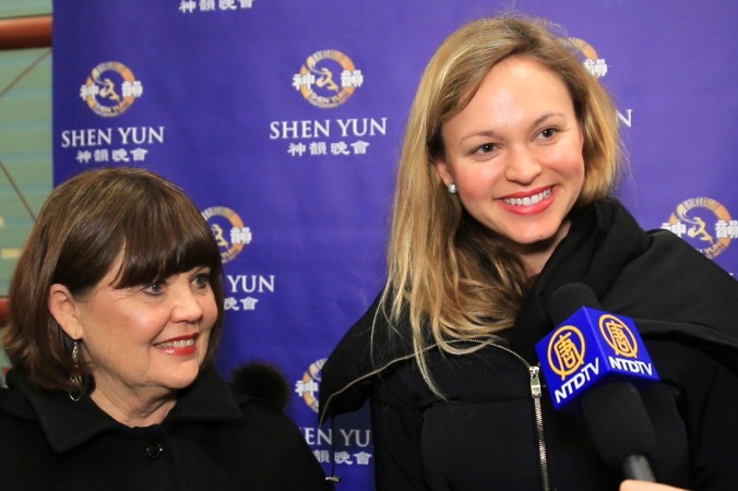 Teresa Riva, Brand Manager, Proctor & Gamble (L) and Charlene Riva enjoy Shen Yun Performing Arts at Cincinnati's Aronoff Center for the Arts. (Courtesy of NTD Television) 
