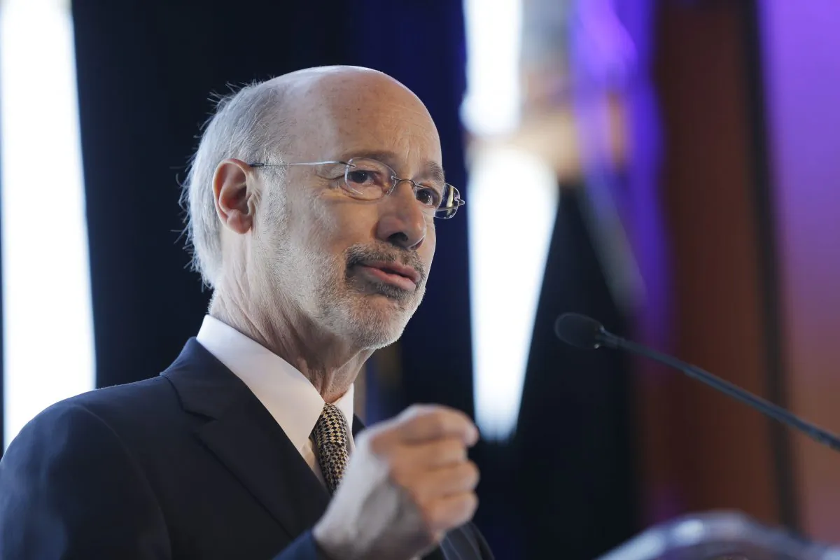 File picture of Gov. Tom Wolf at MusikFest Café in Bethlehem, Pa., on Wednesday, Feb. 25, 2015. (AP Photo/Matt Rourke)