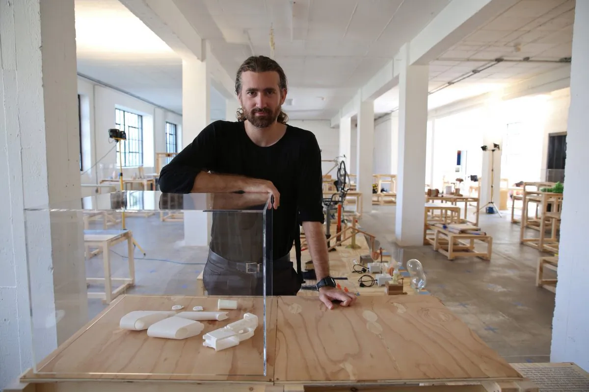 Thomas Ugo Ermacora at the Limewharf Adhocracy Exhibition. ( Jana Chiellino)