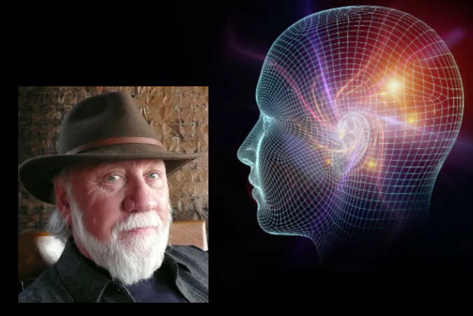 Left: Dr. Allan Combs is a professor of Consciousness Studies and director of The Center for Consciousness Studies at the California Institute of Integral Studies. (Courtesy of Dr. Allan Combs) Right: A concept illustration of consciousness. (Shutterstock*)