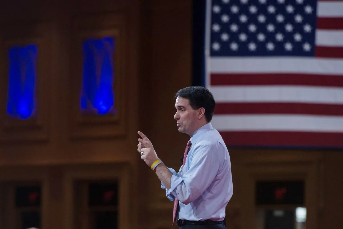 Wisconsin Governor Scott Walker speaks at the annual Conservative Political Action Conference (CPAC) at National Harbor, Maryland, outside Washington, DC on February 26, 2015. (NICHOLAS KAMM/AFP/Getty Images)