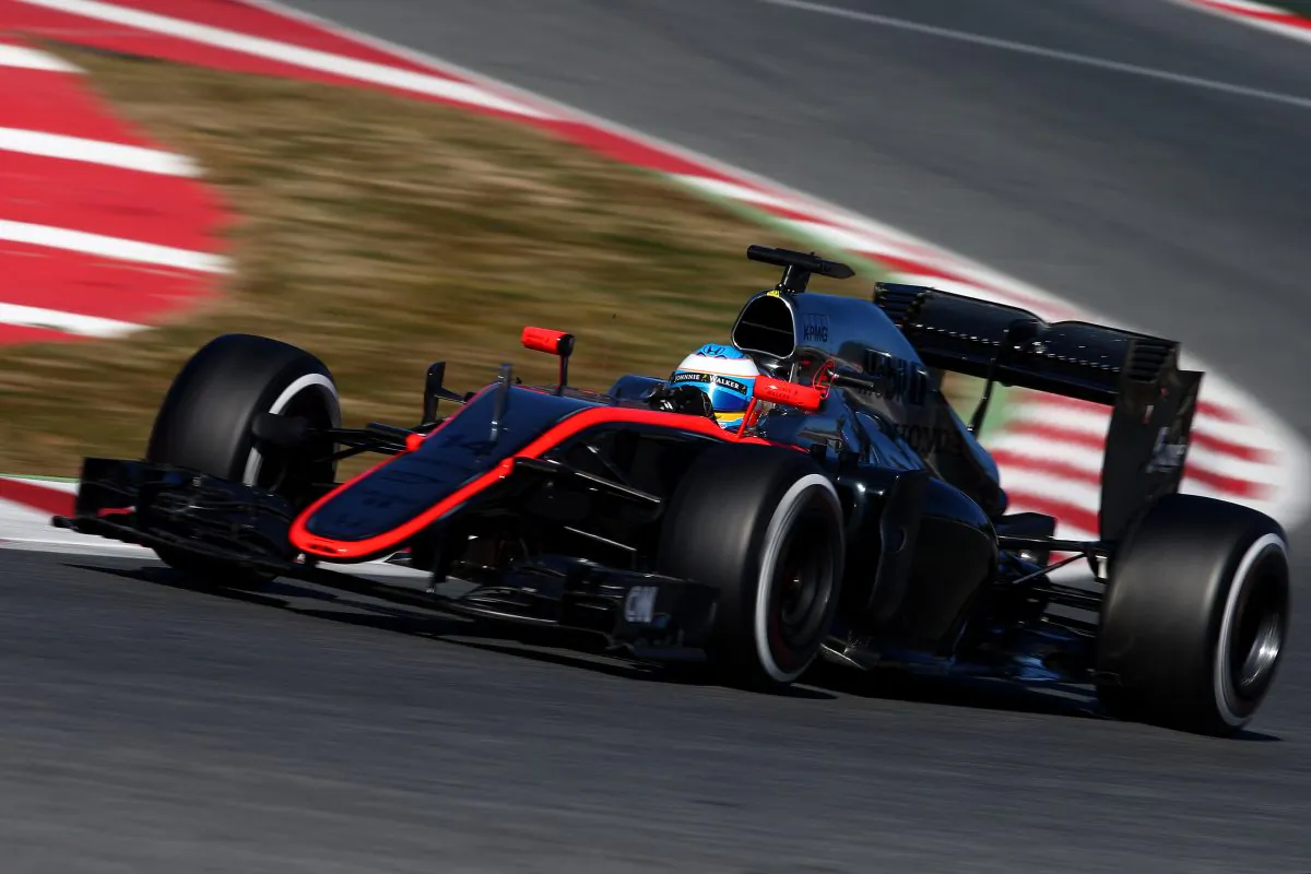 Fernando Alonso McLaren Honda drives during Day Four of Formula One Winter Testing at Circuit de Catalunya on February 22, 2015 in Montmelo, Spain. Alonso crashed 20 laps into the test session. (Dan Istitene/Getty Images)