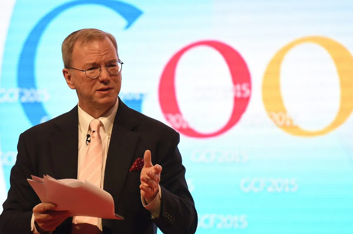 Google's Executive Chairman Eric Schmidt had corresponded with Steve Jobs over email in 2006 on how to get Apple and Google to stop competing for workers, shown here  in Riyadh, Saudia Arabia on January 26, 2015. (FAYEZ NURELDINE/AFP/Getty Images)