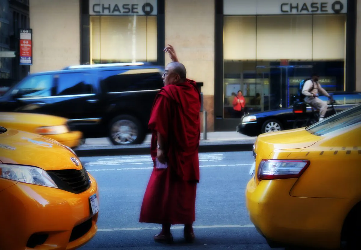Seeking higher consciousness in the heart of capitalism. (Byron Barrett, CC BY-ND)