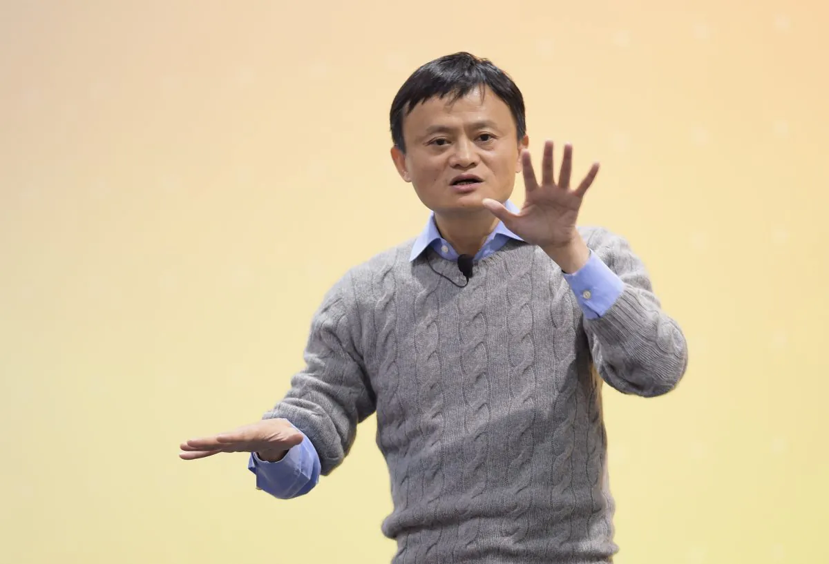 Founder and Executive Chairman of Alibaba Group Jack Ma gestures during a speech at the National Taiwan University (NTU) in Taipei on March 3, 2015. (Sam Yeh/AFP/Getty Images)