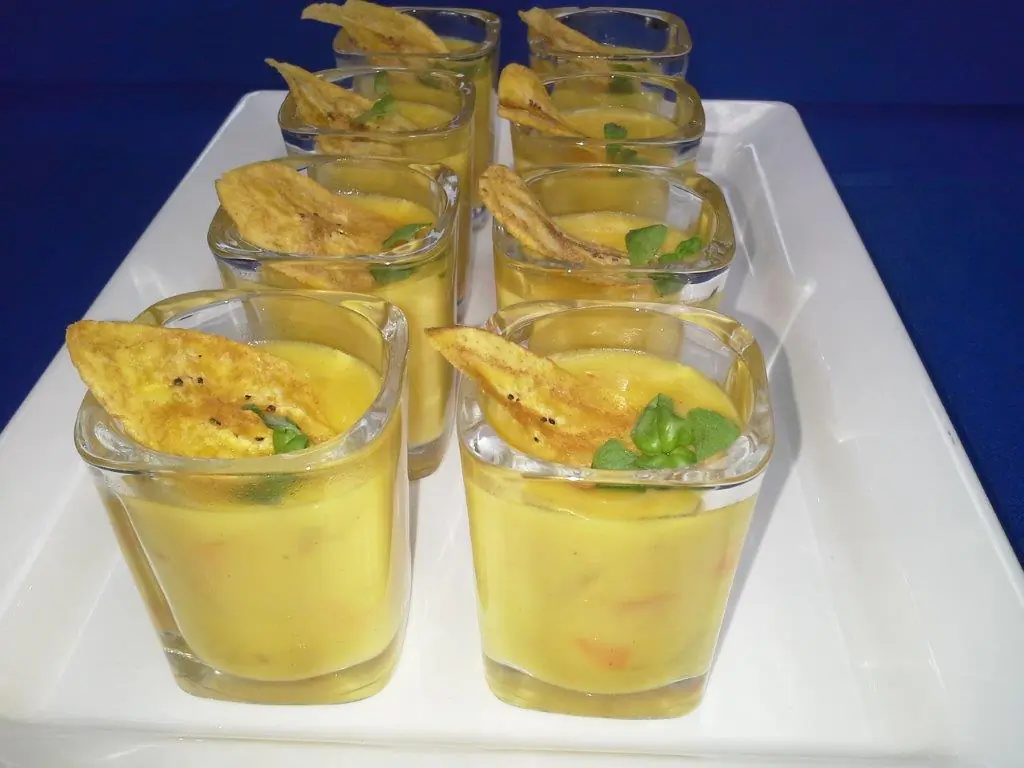 Conch Curry Coconut Banana Chowder Shooters  (Courtesy of Aruba Tourist Authority)