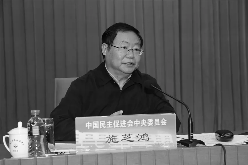 Shi Zhihong, former secretary to the powerful Party operator Zeng Qinghong, spoke against the foreign press at a recent political meeting. (Screenshot/Epoch Times)