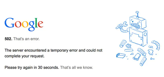 Google Drive Down Friday: Google Docs, Sheets and Slides Included in 502 Error Outage