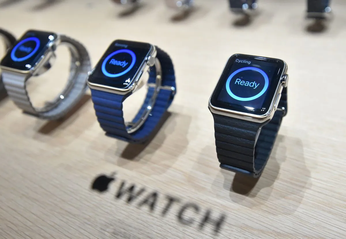 Apple Watches are seen on display during an Apple media event at the Yerba Buena Center for the Arts in San Francisco, Calif. on March 09, 2015. (Josh Edelson/AFP/Getty Images)