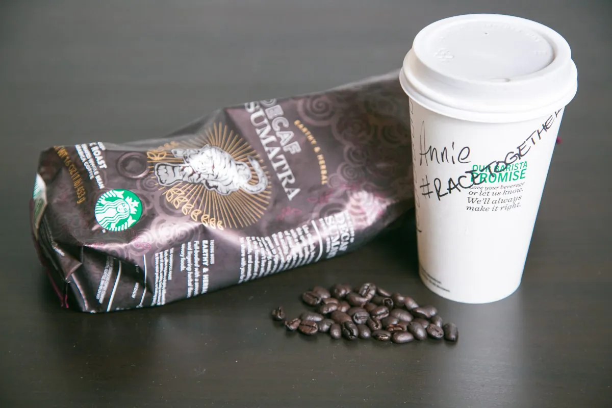 Starbucks is encouraging its baristas to start up conversations about race relations with its customers, by writing the hashtag, #RaceTogether on their coffee cups. (Benjamin Chasteen/Epoch Times)