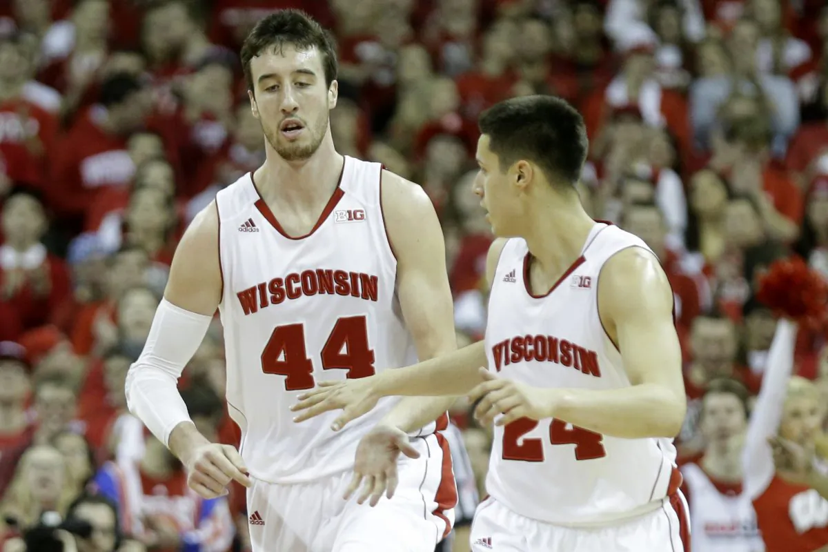 Frank Kaminsky and the Wisconsin Badgers would present a tough matchup for the tournament favorite Kentucky Wildcats. (Mike McGinnis/Getty Images)