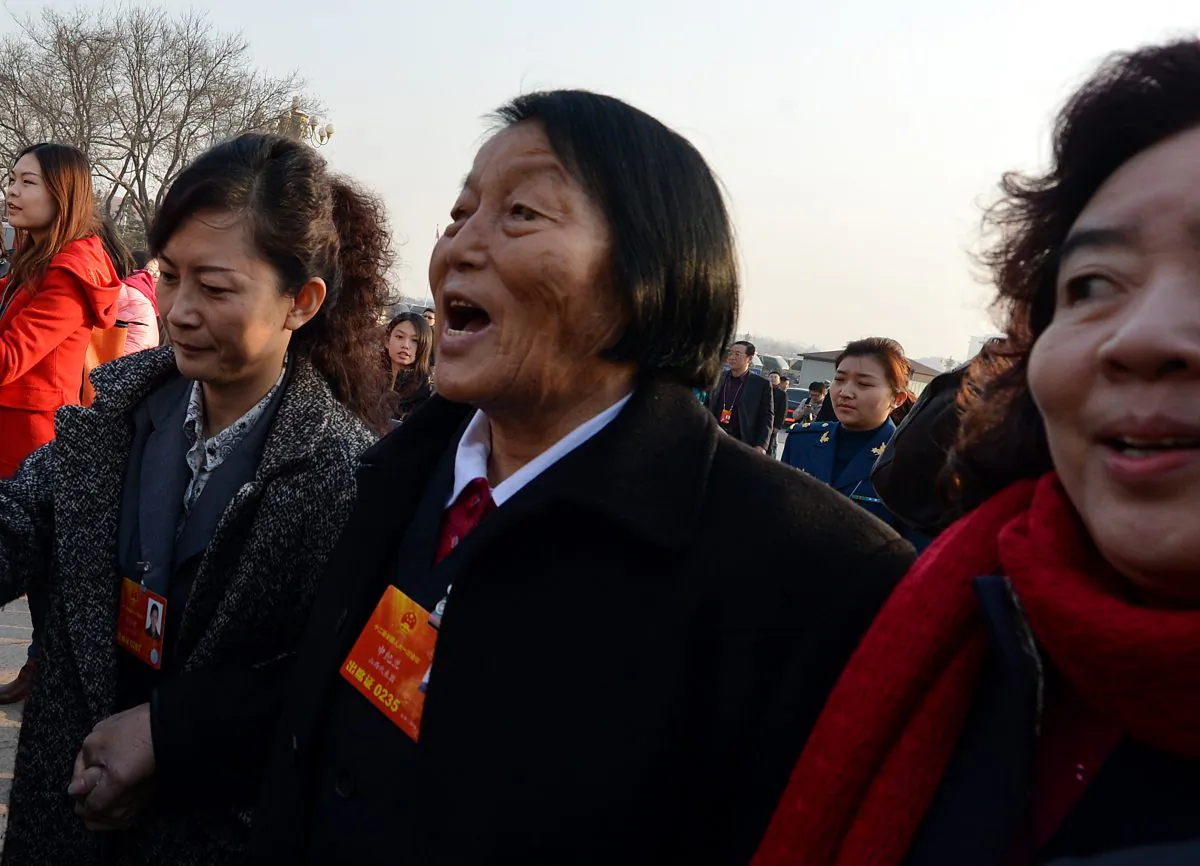 Caption: Shen Jilan arrives for the opening session of the National People's Congress at the Great Hall of the People in Beijing on March 5, 2013. (Mark Ralston/AFP/Getty Images)