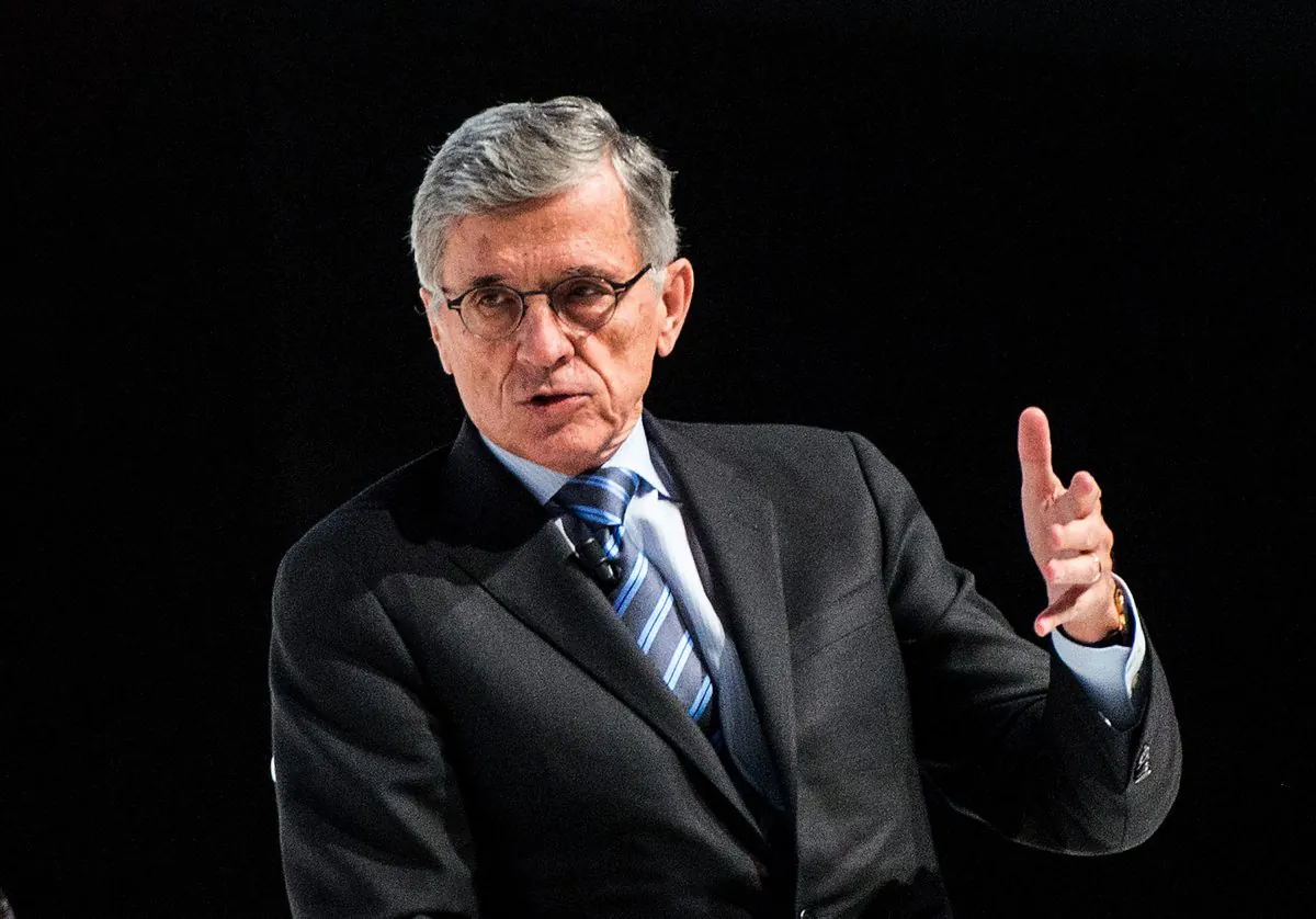 Chairman of the Federal Communications Commission (FCC) Tom Wheeler speaks during his keynote conference during the second day of the Mobile World Congress 2015 on March 3, 2015 in Barcelona, Spain. (David Ramos/Getty Images)