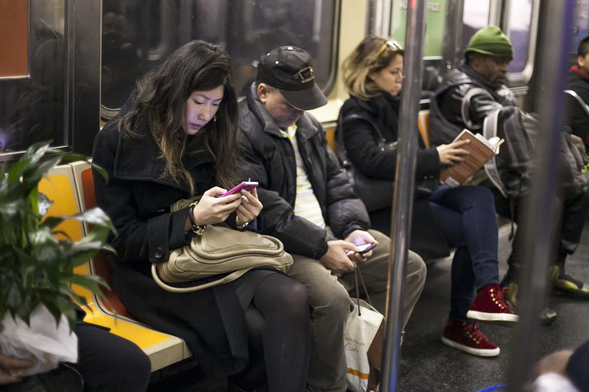 People in the subway in New York, April 1, 2014. (Samira Bouaou/Epoch Times)