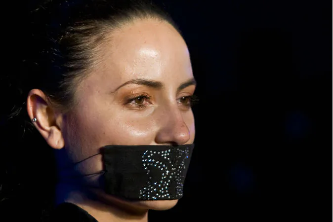 A model displays a creation of Foundation Ellen West against anorexia during the second day of the Fashion Week in Mexico City, on October 21, 2008.  (Ronaldo Schemidt/AFP/Getty Images)