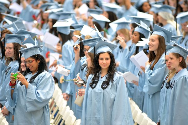 Commencement at the Barnard College, famous women’s college in New York, on May 17, 2010. (Slaven Vlasic/Getty Images)