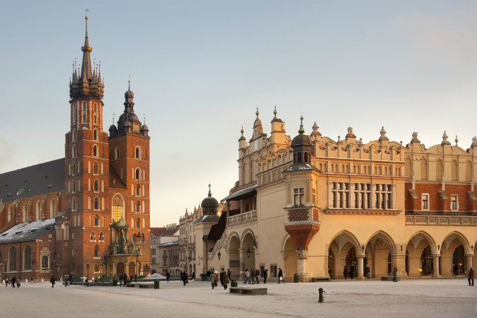 Church of St. Mary and the Cloth Hall in Krakow via Shutterstock*