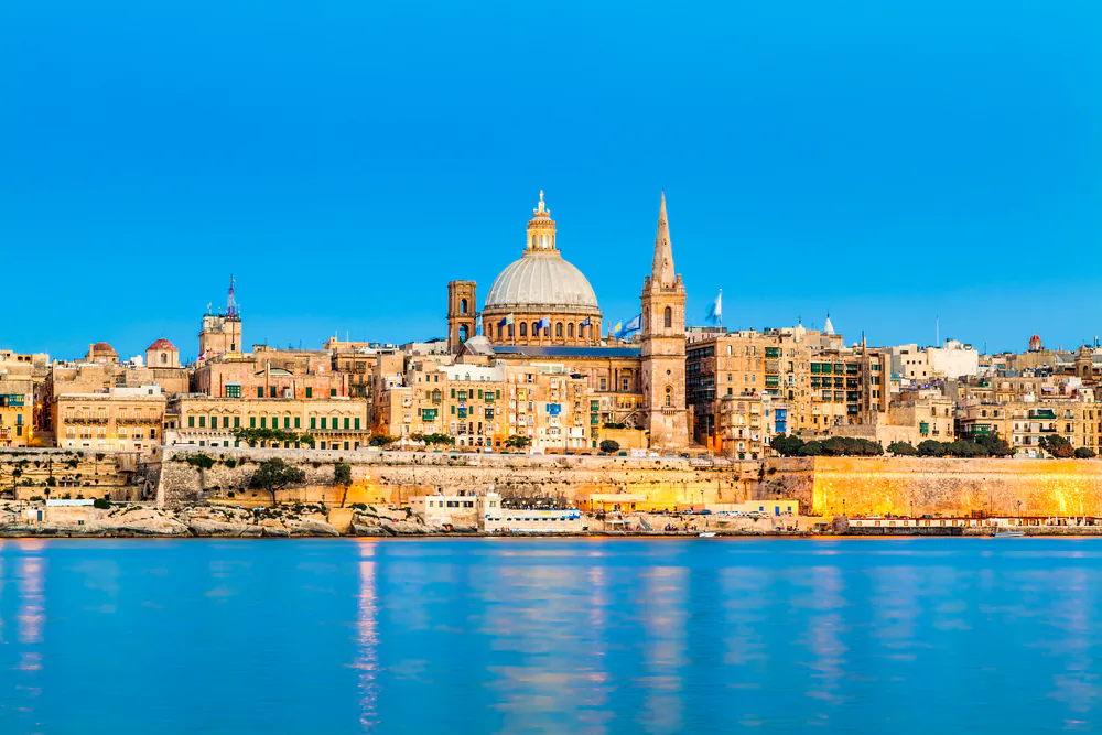 Valletta Skyline in the Evening, Malta via Shutterstock*