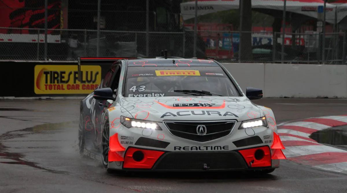 Ryan Eversley in the 343 RealTime Motorsports Acura TLX -GT qualified on the pole. (Chris Jasurek/Epoch Times)