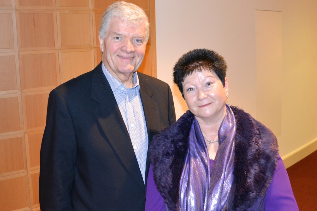 Seamus O'Donohue and Vera Lattimer enjoy Shen Yun Performing Arts at The Convention Centre, Dublin. (Gerald O'Connor/Epoch Times) 