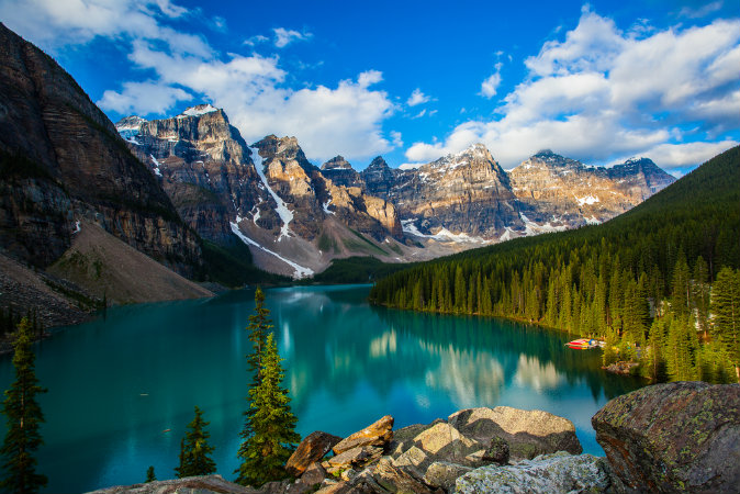 Moraine lake with in the valley of ten peaks, Banff national park via Shutterstock*