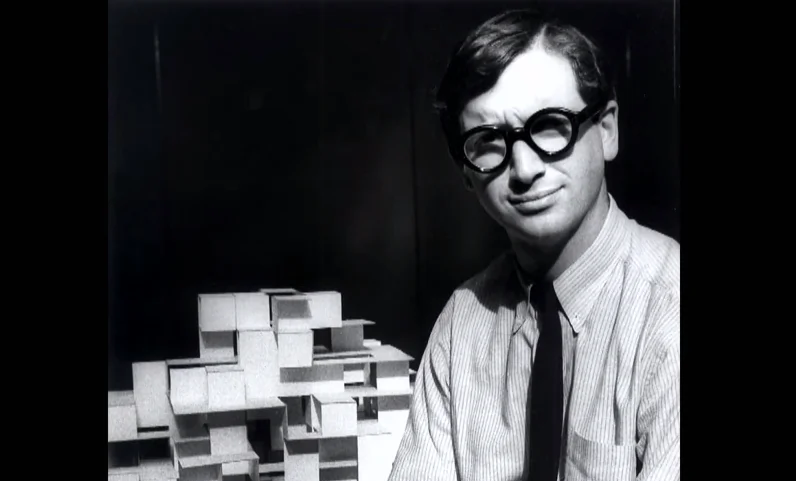 Architect and designer Michael Graves in a 1962 photograph. Graves passed away earlier this month. (YouTube screenshot)