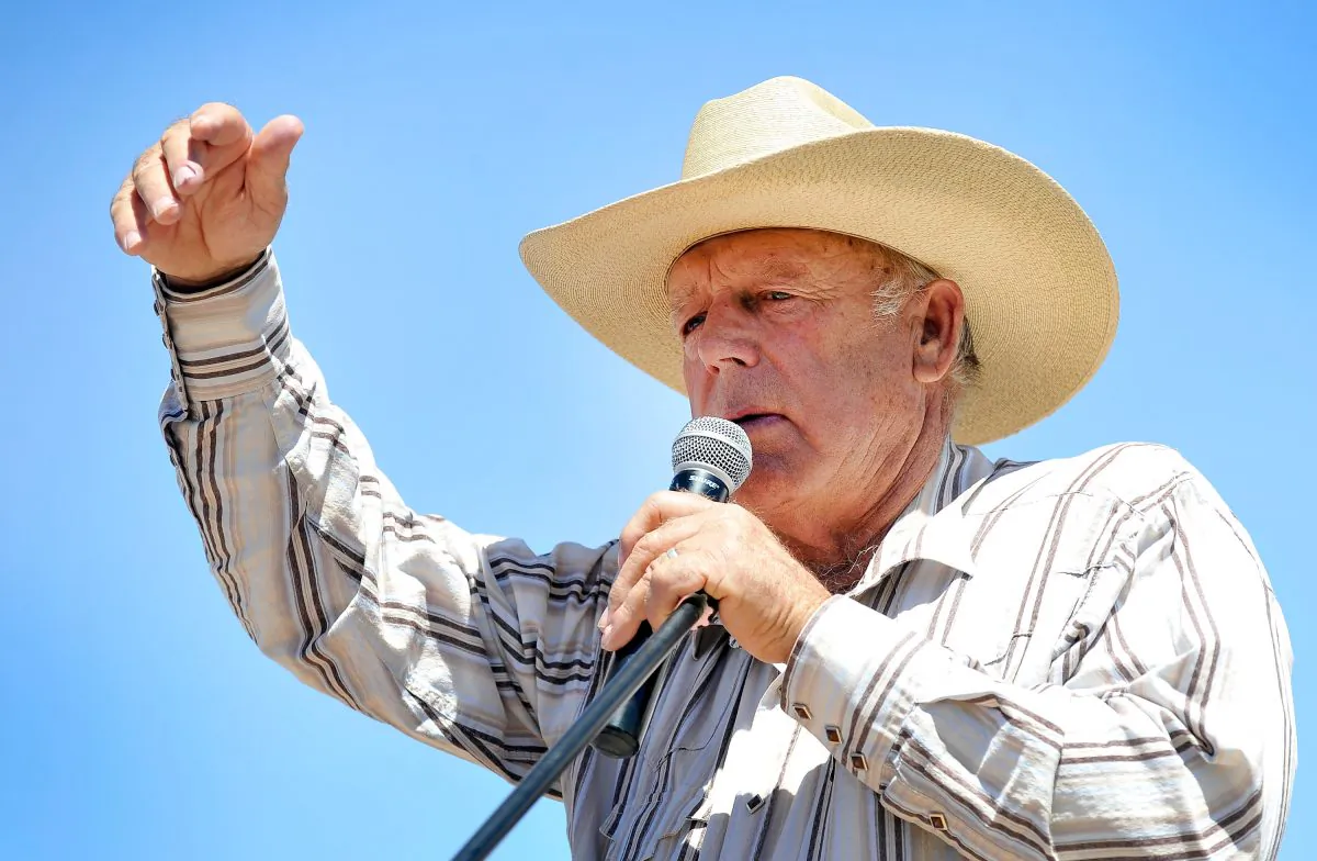 Rancher Cliven Bundy speaks during a news conference near his ranch in Bunkerville, Nev., on April 24, 2014. The Bureau of Land Management and Bundy have been locked in a dispute for a couple of decades over grazing rights on public lands. (David Becker/Getty Images)
