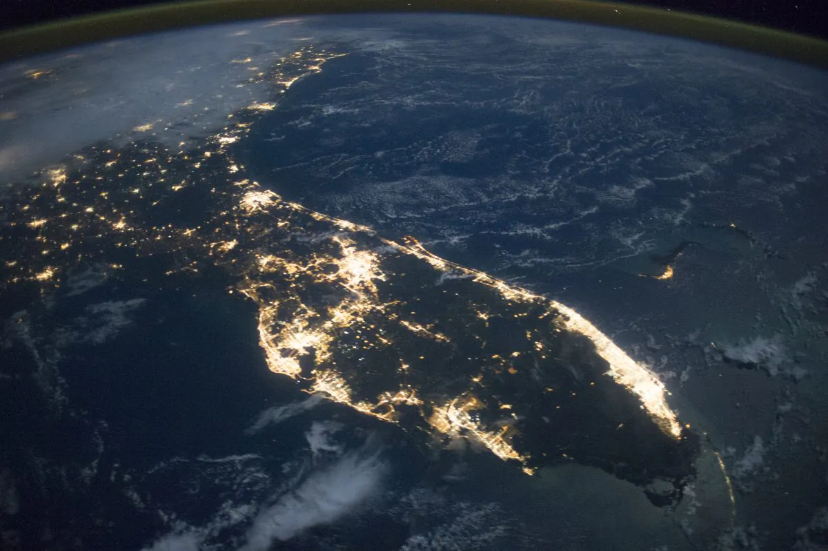 Astronauts aboard the International Space Station took this photograph of Florida in October 2014. (NASA)
